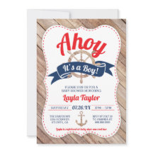 Ahoy es una invitación de un chico a Baby Shower