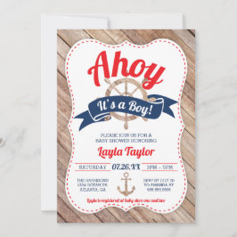 Ahoy es una invitación de un chico a Baby Shower