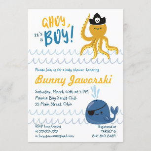 Ahoy es una invitación de un chico en Baby Shower