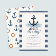 Ahoy es una invitación de un chico nautical a Baby