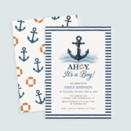 Ahoy es una invitación de un chico nautical a Baby