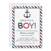 Ahoy es una invitación de un chico nautical a Baby