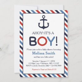 Ahoy es una invitación de un chico nautical a Baby