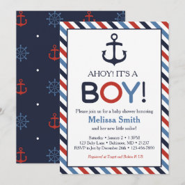 Ahoy es una invitación de un chico nautical a Baby