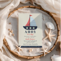 Ahoy es una invitación de un niño a Baby Shower