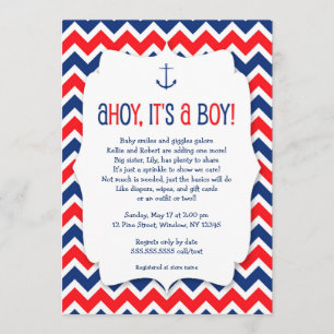 Ahoy es una invitación para rociar bebé / náutico