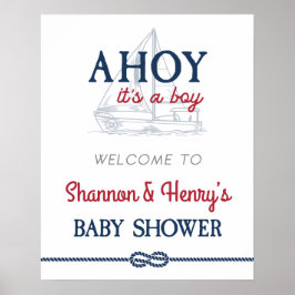 Ahoy es una señal de bienvenida de Baby Shower par