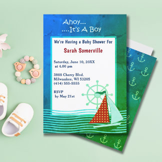 Ahoy es una tarjeta de invitación para retro de Ba