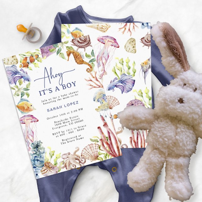 Ahoy Invitación a Baby Shower (Subido por el creador)
