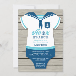 Ahoy Invitación a Baby Shower, marinero, náutico