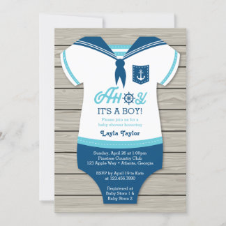 Ahoy Invitación a Baby Shower, marinero, náutico