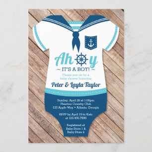 Ahoy Invitación a Baby Shower, marinero, náutico