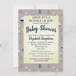 Ahoy Invitación a Baby Shower Náutica Cute