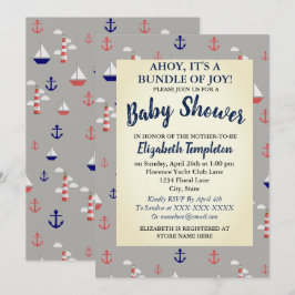 Ahoy Invitación a Baby Shower Náutica Cute