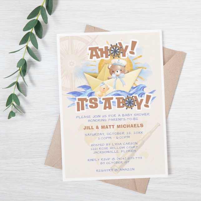 ¡Ahoy! Invitación a la ducha Baby Boy (Subido por el creador)