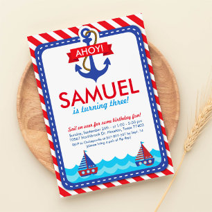 ¡AHOY! Invitación a la fiesta de cumpleaños náutic