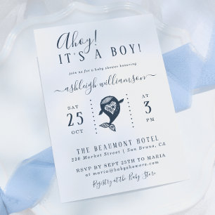 ¡Ahoy! Invitación de Cumpleaños de Bebé Niño Balle
