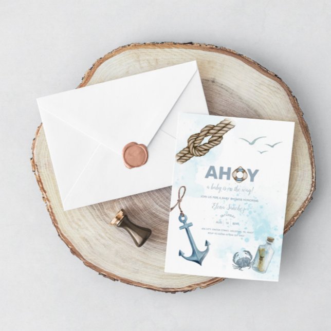 ¡Ahoy! Invitación náutica a Baby Shower (Subido por el creador)