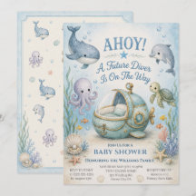 ¡AHOY! Invitación para Baby Shower de Futuro Buzo