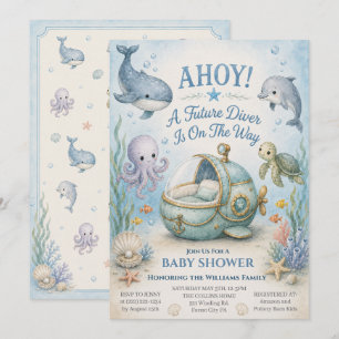 ¡AHOY! Invitación para Baby Shower de Futuro Buzo 