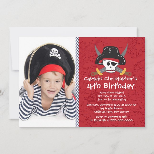 Ahoy invitaciones de la fiesta de cumpleaños del (Anverso)