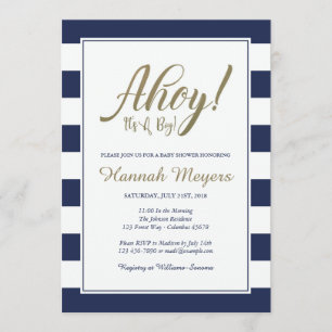 ¡Ahoy! It's a Boy! Invitación náutica a Baby Showe