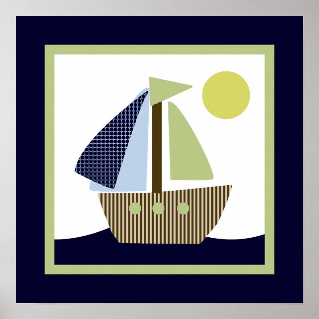 Ahoy Mate/Nautical/Whale 2 Poster de arte en pared (Frente)