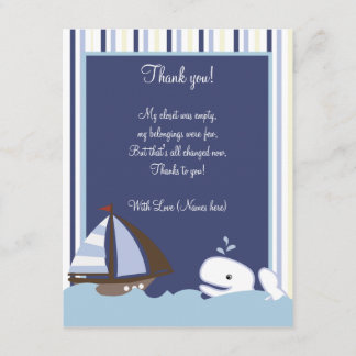 Ahoy Mate White Whale 4x5 Flat Gracias nota