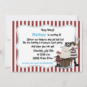 Ahoy Matey - Invitación a la fiesta de cumpleaños 
