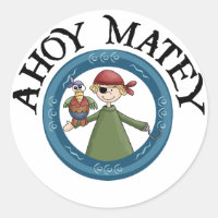 Ahoy Matey Pirate con Pegatinas de loros