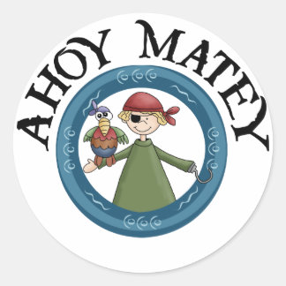 Ahoy Matey Pirate con Pegatinas de loros