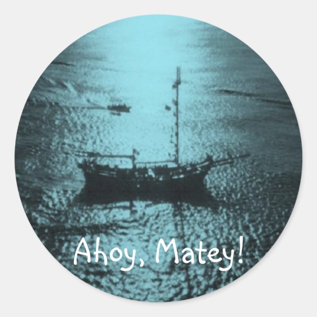 Ahoy Matey sellos para sobres blue (Anverso)