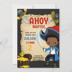 ¡Ahoy Maytee Birthday Parrty! Tarjeta de invitació