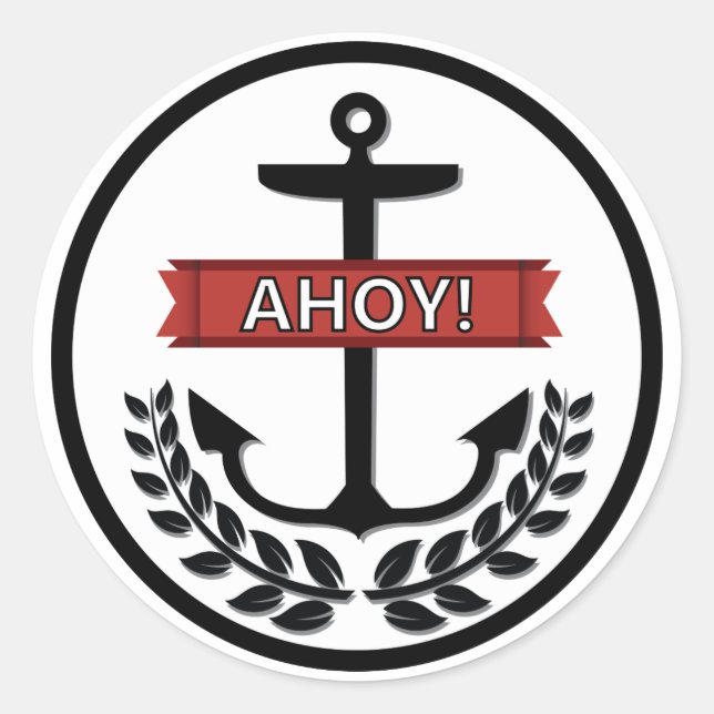 Ahoy - Pegatina redondo clásico, brillante (Anverso)