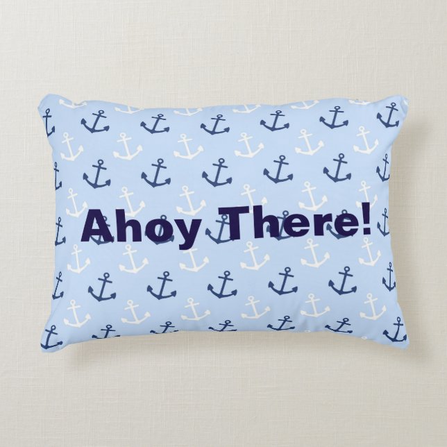 Ahoy There Ancla - Almohada Rectangular (Anverso)