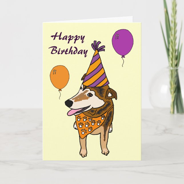 AI- Graciosa tarjeta de cumpleaños Pup (Anverso)