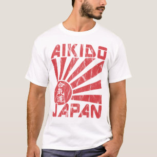 Aikido Japón Bandera Naval Retro Camiseta