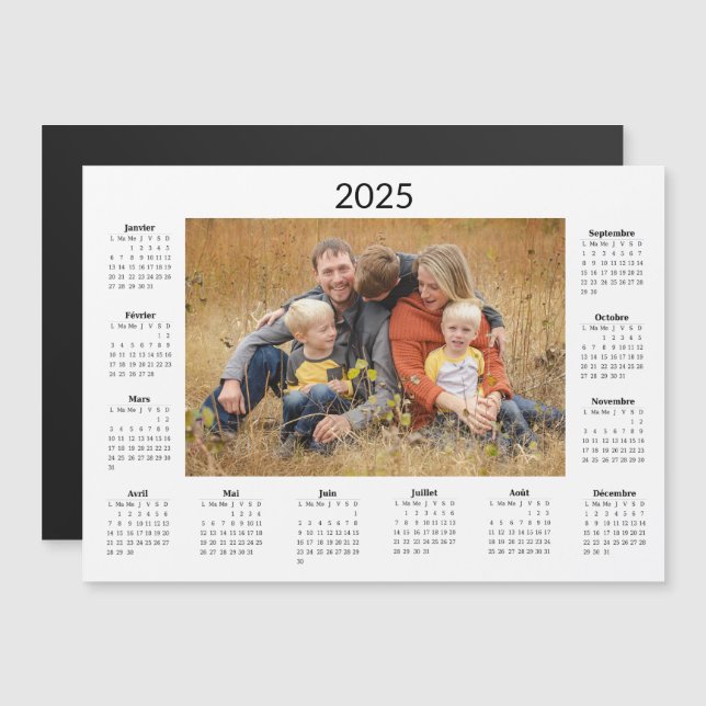 Aimant Calendrier personnalisé 2025 (Anverso/Reverso)