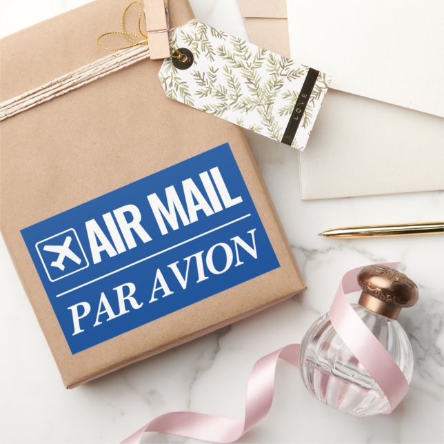 Air Mail / Par Avion grandes pegatinas de envío az (Regalar)