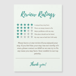 Airbnb Ratings Tarjeta de Frigorífico Magnético de