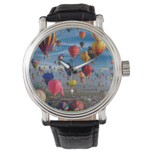 Aire lleno de globo aerostático reloj de pulsera