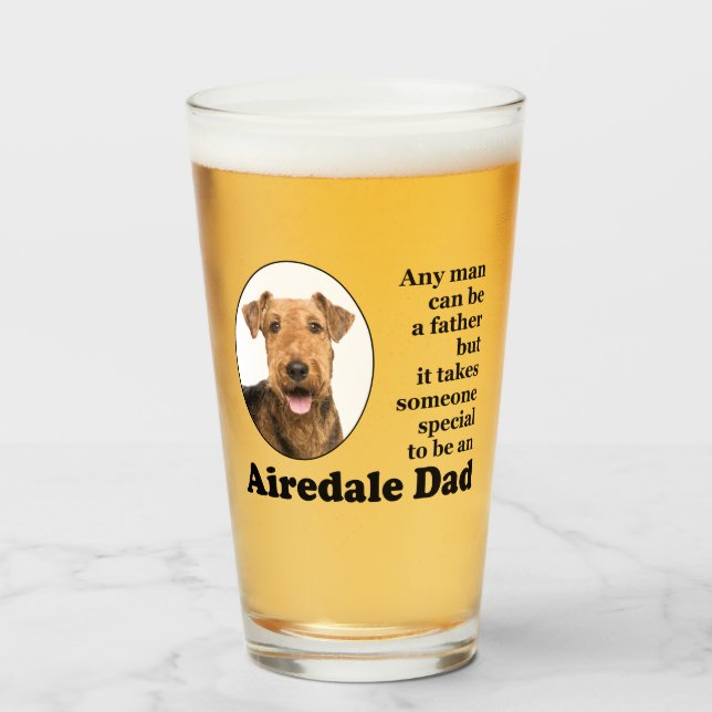 Airedale Dad Glass Tumbler (Anverso (lleno))