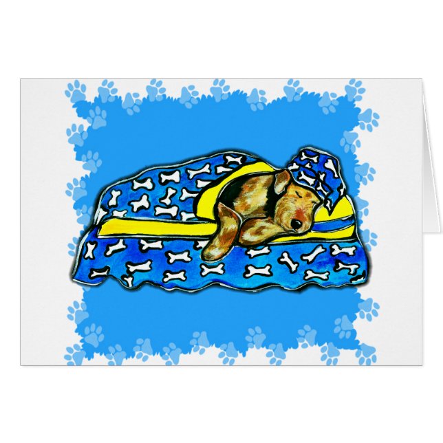 Airedale durmiendo (Anverso (Horizontal))