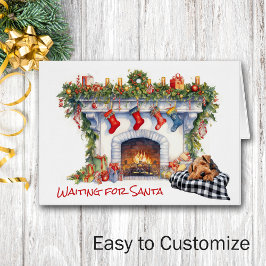 Airedale Terrier Dog espera a Santa