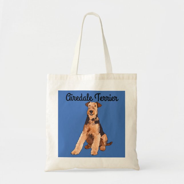 Airedale Terrier ilustró la bolsa de asas (Frente)