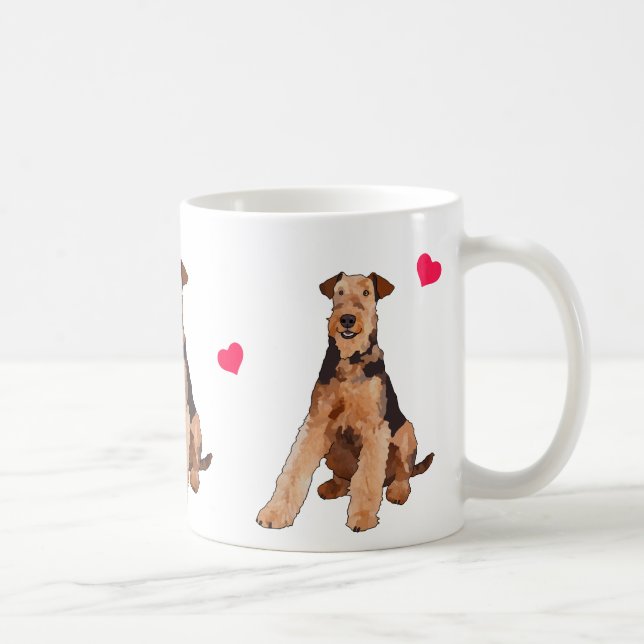 Airedale Terrier ilustró la taza de café (Derecha)
