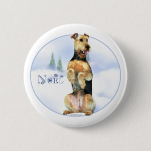 Airedale Terrier Noel - Botón