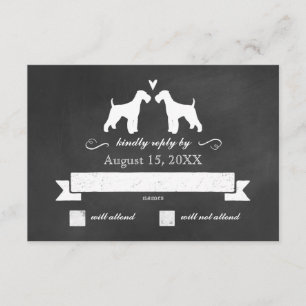 Airedale Terrier Silhouettes Wedding Respuesta de 