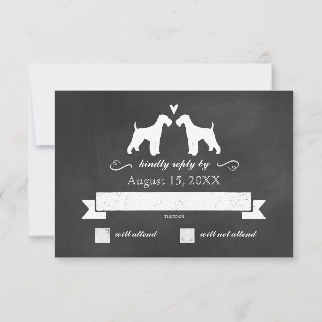 Airedale Terrier Silhouettes Wedding Respuesta de  (Anverso)