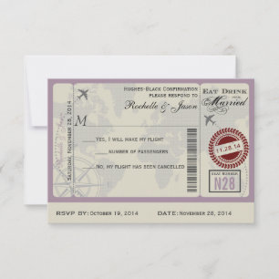 Airline Ticket Wedding RSVP